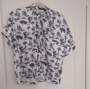 ME Makeover Essentials Black and White Patterned Blouse